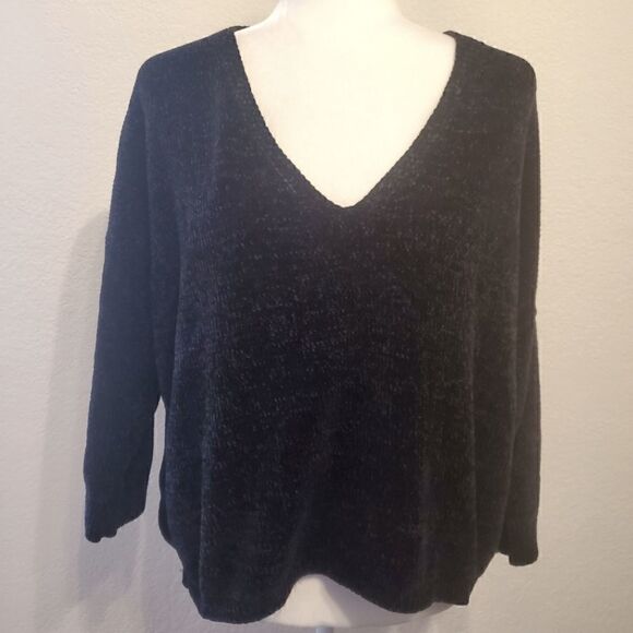 Express Black Chunky Crop Sweater Large - Picture 2 of 11